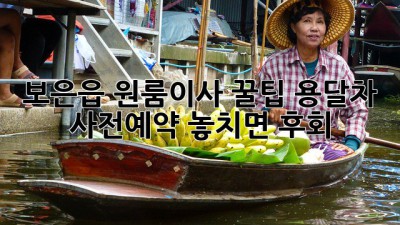 보은읍 원룸이사 꿀팁🍯 용달차 사전예약 놓치면 후회!
